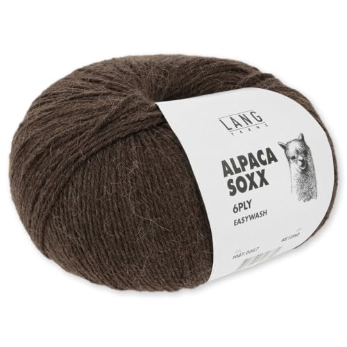 Frida's Wollhaus Lang Yarns 150 g Alpaca Soxx 6-fach Wolle Stricken Alpaka Easywash 36 Farben (067 | Braun) von Frida's Wollhaus