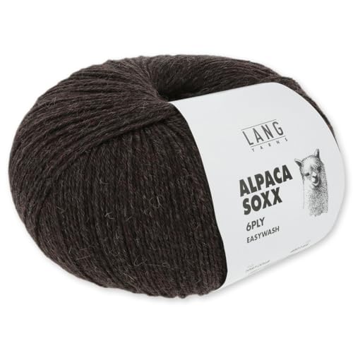 Frida's Wollhaus Lang Yarns 150 g Alpaca Soxx 6-fach Wolle Stricken Alpaka Easywash 36 Farben (068 | Dunkelbraun) von Frida's Wollhaus