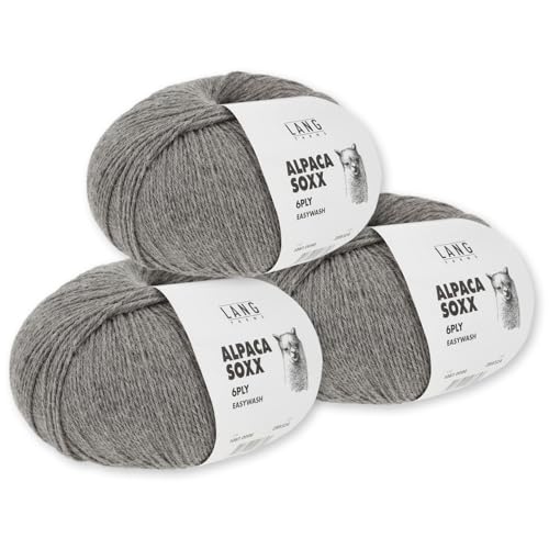 Frida's Wollhaus Lang Yarns 3 x150 g Alpaca Soxx 6-fach Wolle Stricken Alpaka Easywash 36 Farben (096 | Hellbraun) von Frida's Wollhaus