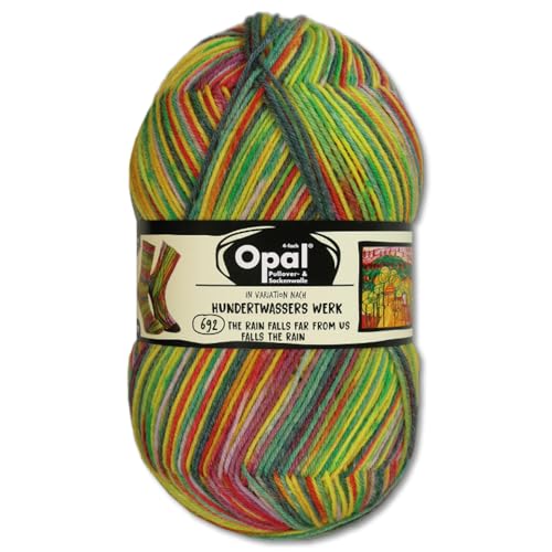 Frida's Wollhaus Opal 100 g Hundertwasser Sockenwolle 4-fach Strümpfe Socken Stricken 32 Farben (4056 | The rain falls far from us) von Frida's Wollhaus