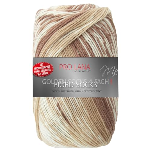 Frida's Wollhaus Pro Lana 100 g Golden Socks 4-fach Fjord Socks Sockenwolle Garn 16 Farben (181 | Beige Color) von Frida's Wollhaus