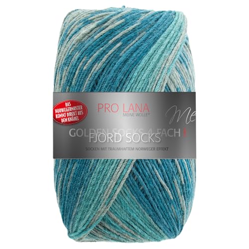 Frida's Wollhaus Pro Lana 100 g Golden Socks 4-fach Fjord Socks Sockenwolle Garn 16 Farben (196 | Petrol Color) von Frida's Wollhaus