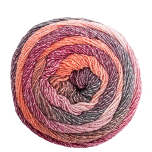 Frida's Wollhaus Pro Lana 150 g Diamant Stricken Häkeln Farbverlaufswolle Multicolorgarn Wolle 11 Farben (91 | Beere-orange-grau) von Frida's Wollhaus