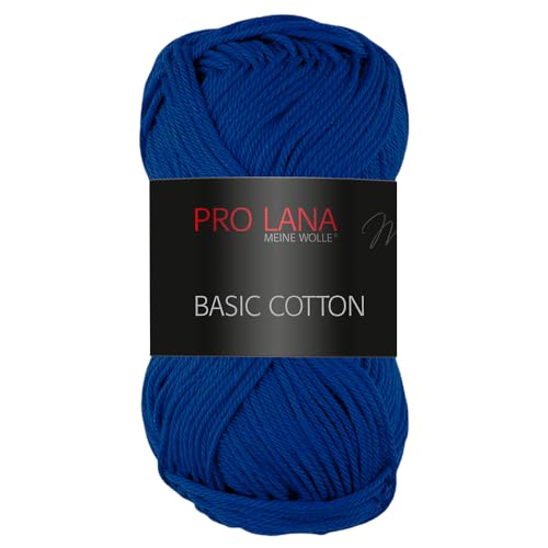 Frida's Wollhaus Pro Lana 50 g Basic Cotton Baumwolle Stricken Häkeln Wolle Basic-Garn 64 Farben (54 | Blau) von Frida's Wollhaus