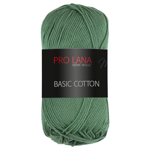 Frida's Wollhaus Pro Lana 50 g Basic Cotton Baumwolle Stricken Häkeln Wolle Basic-Garn 64 Farben (63 | Khaki) von Frida's Wollhaus