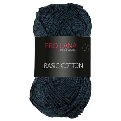 Frida's Wollhaus Pro Lana 50 g Basic Cotton Baumwolle Stricken Häkeln Wolle Basic-Garn 64 Farben (98 | Anthrazit) von Frida's Wollhaus