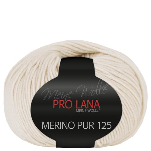 Frida's Wollhaus Pro Lana 50 g Merino Pur 125 Schurwolle kuschelweich atmungsaktiv Garn 47 Farben (02 | Creme) von Frida's Wollhaus