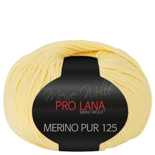 Frida's Wollhaus Pro Lana 50 g Merino Pur 125 Schurwolle kuschelweich atmungsaktiv Garn 47 Farben (20 | Zartgelb) von Frida's Wollhaus