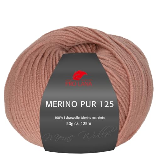 Frida's Wollhaus Pro Lana 50 g Merino Pur 125 Schurwolle kuschelweich atmungsaktiv Garn 47 Farben (28 | Altrosa) von Frida's Wollhaus