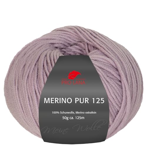 Frida's Wollhaus Pro Lana 50 g Merino Pur 125 Schurwolle kuschelweich atmungsaktiv Garn 47 Farben (42 | Flieder) von Frida's Wollhaus