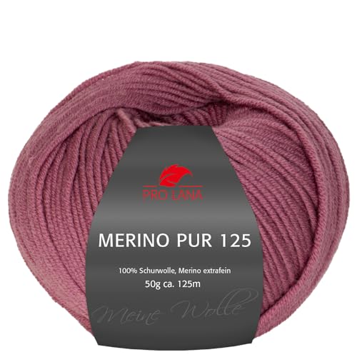 Frida's Wollhaus Pro Lana 50 g Merino Pur 125 Schurwolle kuschelweich atmungsaktiv Garn 47 Farben (44 | Alte Rose) von Frida's Wollhaus