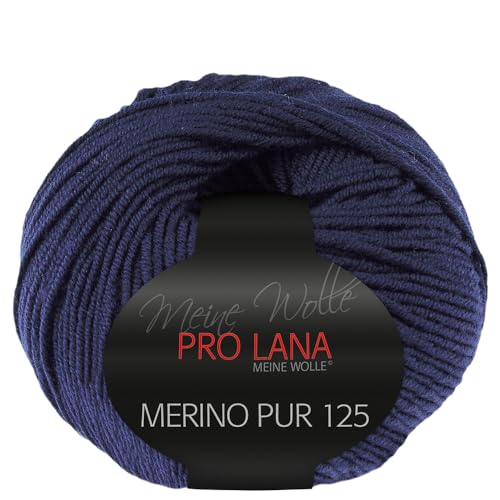 Frida's Wollhaus Pro Lana 50 g Merino Pur 125 Schurwolle kuschelweich atmungsaktiv Garn 47 Farben (50 | Marine) von Frida's Wollhaus