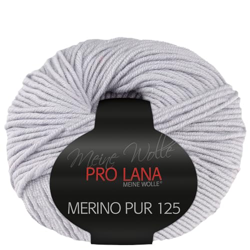 Frida's Wollhaus Pro Lana 50 g Merino Pur 125 Schurwolle kuschelweich atmungsaktiv Garn 47 Farben (90 | Hellgrau) von Frida's Wollhaus