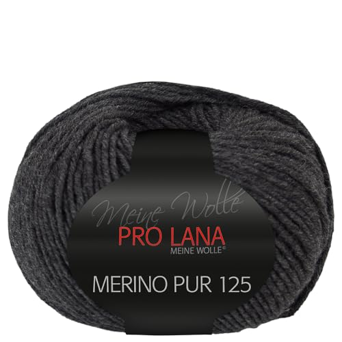 Frida's Wollhaus Pro Lana 50 g Merino Pur 125 Schurwolle kuschelweich atmungsaktiv Garn 47 Farben (97 | Anthrazit meliert) von Frida's Wollhaus