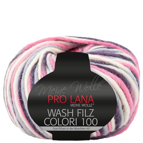 Frida's Wollhaus Pro Lana 50 g Wash Filz Colori 100 Stricken Garn Filzwolle Schurwolle 10 Farben (706) von Frida's Wollhaus