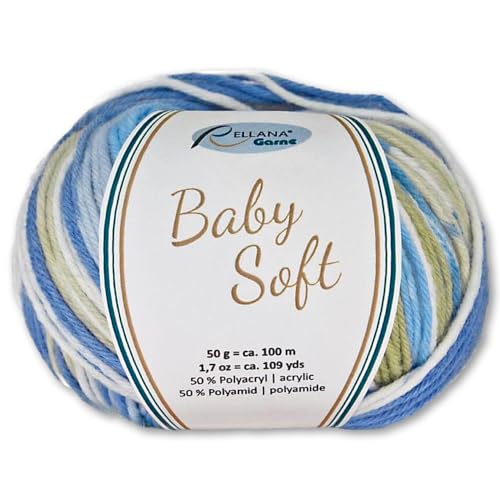 Frida's Wollhaus Rellana 50 g Baby Soft Wolle Babywolle Babykleidung Kinderkleidung 6 Farben (104 | grün | blau | hellgrün) von Frida's Wollhaus