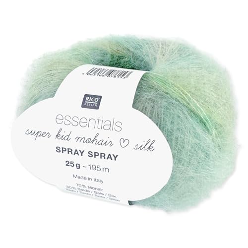 Frida's Wollhaus Rico 25g Essentials Superkid Mohair Silk Spray Wolle Stricken Garn 6 Farben (003 | Fresh) von Frida's Wollhaus