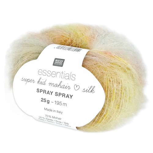 Frida's Wollhaus Rico 25g Essentials Superkid Mohair Silk Spray Wolle Stricken Garn 6 Farben (009 | Multicolor) von Frida's Wollhaus