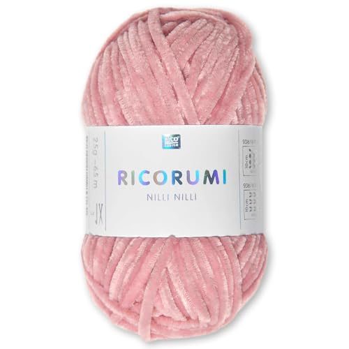 Frida's Wollhaus Rico Design 25 g Ricogurumi Nilli Nilli Chenillegarn Wolle Amigurumi weich samtig Stricken Häkeln 30 Farben (007 | Lachs) von Frida's Wollhaus