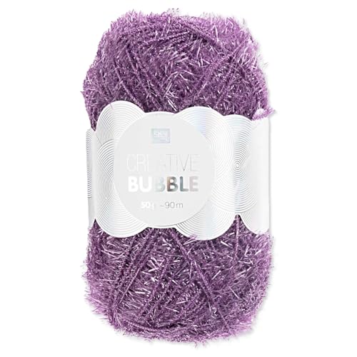 Frida's Wollhaus Rico Design 50 g Creative Bubble Schwammgarn Wolle Stricken Häkeln 57 Farben (039 | Violett) von Frida's Wollhaus