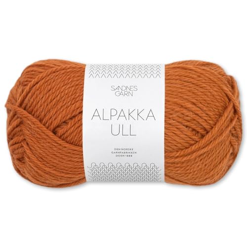 Frida's Wollhaus Sandnes 50 g Alpakka Ull Alpaka Wolle Garn Stricken Wintergarn wärmend 37 Farben (2745 | Cognac) von Frida's Wollhaus