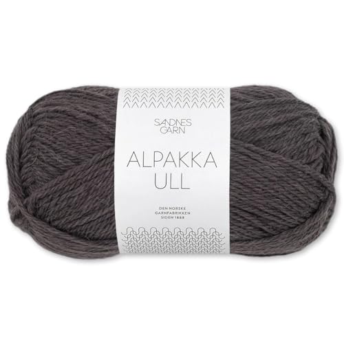 Frida's Wollhaus Sandnes 50 g Alpakka Ull Alpaka Wolle Garn Stricken Wintergarn wärmend 37 Farben (3800 | Bristol Black) von Frida's Wollhaus