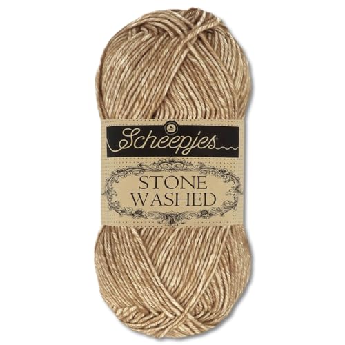 Frida's Wollhaus Scheepjes 50 g Stone Washed Stricken Häkeln seidenweich Wolle Garn 36 Farben (804 | Boulder Opal) von Frida's Wollhaus