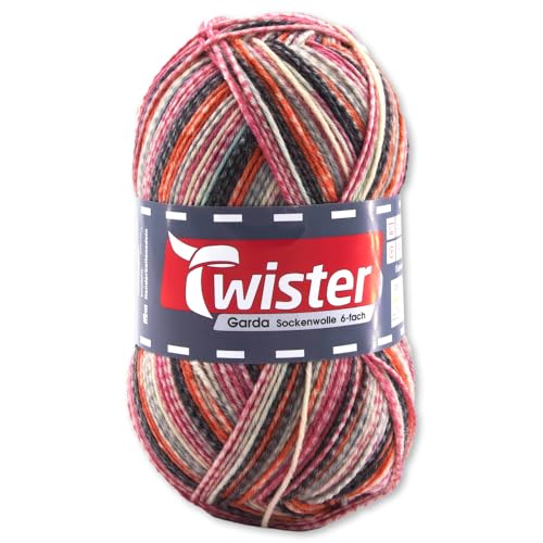 Frida's Wollhaus Twister 150 g Garda 6-fach Sockenwolle Stricken Häkeln Schurwolle Garn 20 Farben (718 | Beere Color) von Frida's Wollhaus