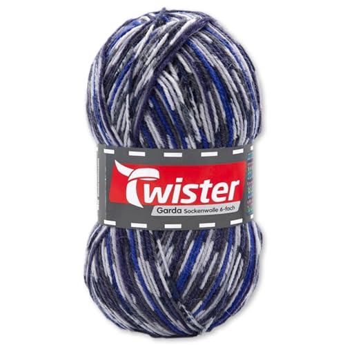 Frida's Wollhaus Twister 150 g Garda 6-fach Sockenwolle Stricken Häkeln Schurwolle Garn 14 Farben (721 | Fog Color) von Frida's Wollhaus