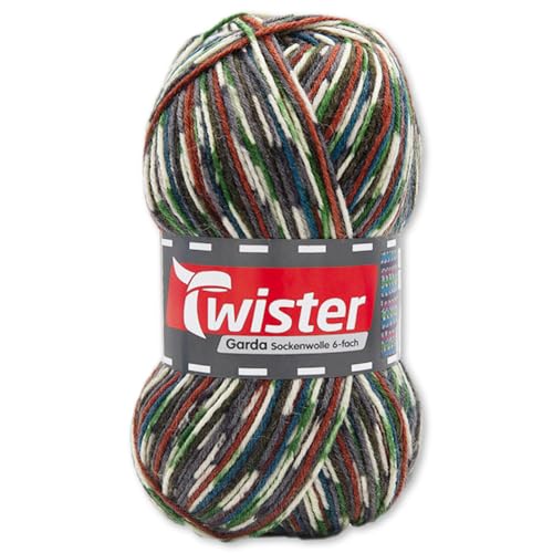 Frida's Wollhaus Twister 150 g Garda 6-fach Sockenwolle Stricken Häkeln Schurwolle Garn 20 Farben (725 | Earth Color) von Frida's Wollhaus