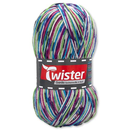 Frida's Wollhaus Twister 150 g Garda 6-fach Sockenwolle Stricken Häkeln Schurwolle Garn 20 Farben (726 | Confetti Color) von Frida's Wollhaus