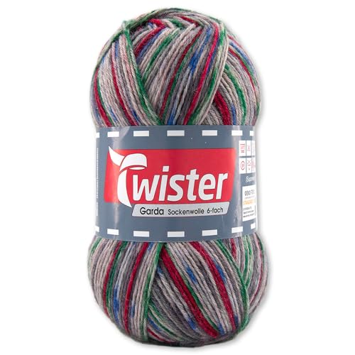 Frida's Wollhaus Twister 150 g Garda 6-fach Sockenwolle Stricken Häkeln Schurwolle Garn 14 Farben (730 | Forest Color) von Frida's Wollhaus