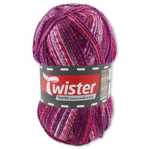 Frida's Wollhaus Twister 150 g Garda 6-fach Sockenwolle Stricken Häkeln Schurwolle Garn 20 Farben (732 | Burgund Color) von Frida's Wollhaus