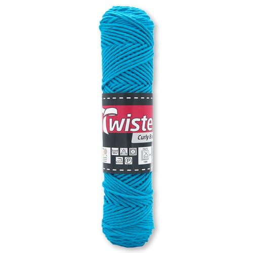 Frida's Wollhaus Twister 50 g Curly 8-fach Uni Baumwolle Schulgarn Topflappengarn Wolle 28 Farben (69 | Smaragd) von Frida's Wollhaus