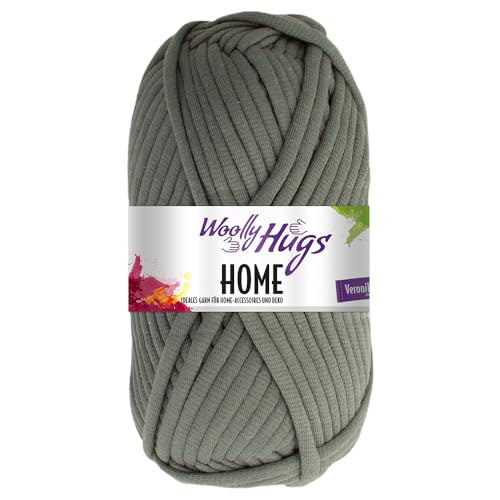 Frida's Wollhaus Woolly Hugs 100 g Home Textilgarn Baumwolle Korb Untersetzer Muschel 16 Farben (95 | Grau) von Frida's Wollhaus