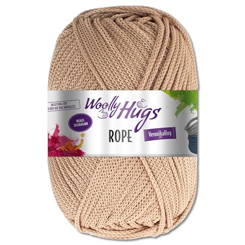 Frida's Wollhaus Woolly Hugs 200 g Rope Polyester Textilgarn Wolle Tasche mit Anleitung 13 Farben (15 | Beige) von Frida's Wollhaus