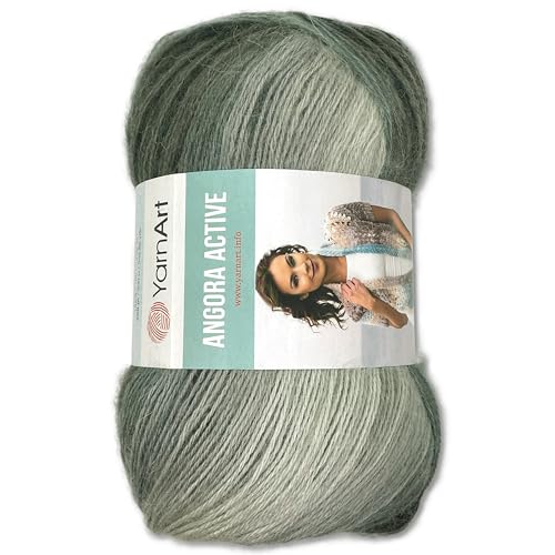 Frida's Wollhaus YarnArt 100 g Angora Active Stricken Garn Wolle Mohair Farbverlauf 14 Farben (840) von Frida's Wollhaus