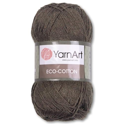 Frida's Wollhaus YarnArt 100 g Eco-Cotton Stricken Häkeln Baumwolle Garn Amigurumi 20 Farben (777 | Braun | 8681338515781) von Frida's Wollhaus