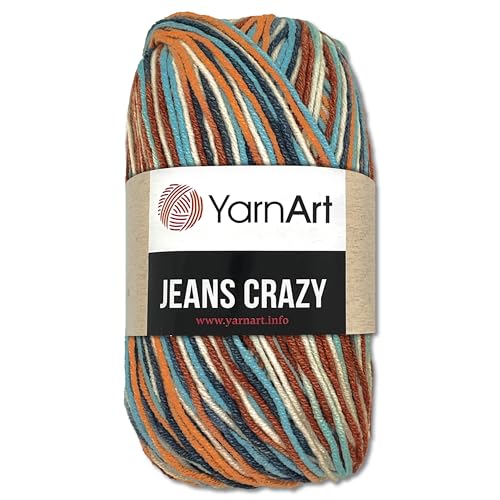 Frida's Wollhaus YarnArt 50 g Jeans Crazy Wolle mit Farbverlauf Baumwolle & Polyacryl 22 Farben (7208 | 522963) von Frida's Wollhaus