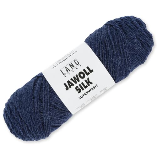 Lang Yarns 50 g Jawoll Silk Wolle Stricken Seide Superwash 22 Farben (125 | Navy) von Frida's Wollhaus