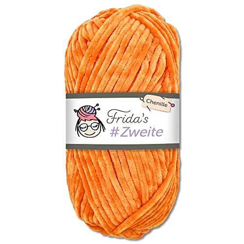 Frida's #Zweite Wolle 100g Chenille Wolle Amigurumi Stricken & Häkeln weich (16 - Kürbis) von Frida's Wollhaus