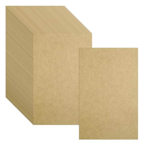 100 Stück A6 Kraftpapier Karten, Blanko Postkarten 14,3 x 9,3 cm 350g/m²Druckbar Postkarten Karteikarten zum Selbstgestalten Kraftkarton für DIY, Hochzeitseinladungen, Danksagungskarten - braun von Friedwohl