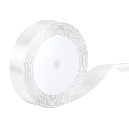 22 Meters Satinband weiß 20mm Breit, Dekoration Präsent Geschenkband Breit Schleifenband, weiß Dekoband, Stoffband für Hochzeit, Geburtstag Geschenke Der Valentinstag Verpackung von Geschenken von Friedwohl