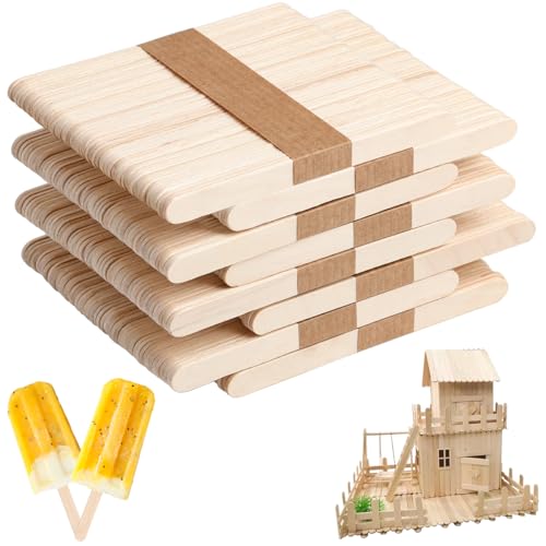 400 Stück Holzstäbchen, Eisstiele Holz-Bastelstäbe, Eisstäbchen holzstäbchen, Holzspatel, Umrühren Holzstiele, Holzspachtel DIY Handwerk für Haarentfernung oder Holz Handwerk (114 x 10 x 2 mm) von Friedwohl