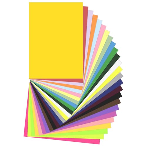 50 Stück Tonpapier Bunt, Bastelpapier Buntes Papier Druckerpapier, 25 Farben, 180 g/m² Premium Tonzeichenpapier Craft Paper zum Basteln Drucken, ideale Grundlage für vielseitige Bastelarbeiten von Friedwohl