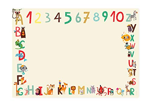 Friendly Fox ABC Schreibtischunterlage Papier, 1x DIN A2 Kinder Schreibtischunterlage, 25 Blatt Block zum Malen und Schreiben, Notizblock Schreibunterlage von Friendly Fox