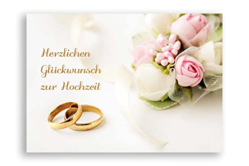 Friendly Fox Hochzeitskarte, 1x Karte zur Hochzeit "Ringe", DIN A6 Klappkarte Alles Gute zur Hochzeit, Grußkarte inkl. Umschlag von Friendly Fox