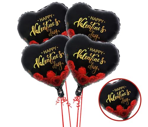 Frienemy Herz Folienballons (4 Stück) für Valentinstag Dekoration - 18 Zoll Gold Herzförmige Luftballons, Perfekt für Partys, Hochzeiten, Jubiläen, Verlobungen und mehr von Frienemy Home