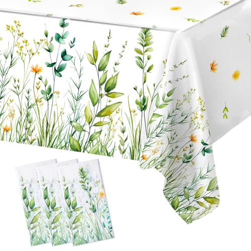 Frigg SJK-Spring Tischdecke, Tischläufer Salbeigrün, Tischdecke Outdoor- 3er-Pack 220x130cm Salbeigrün Baby Shower Tischdecken für Babyparty, Outdoor-Camping, Zuhause, Geburtstag, Hochzeit, Tischdeko von Frigg