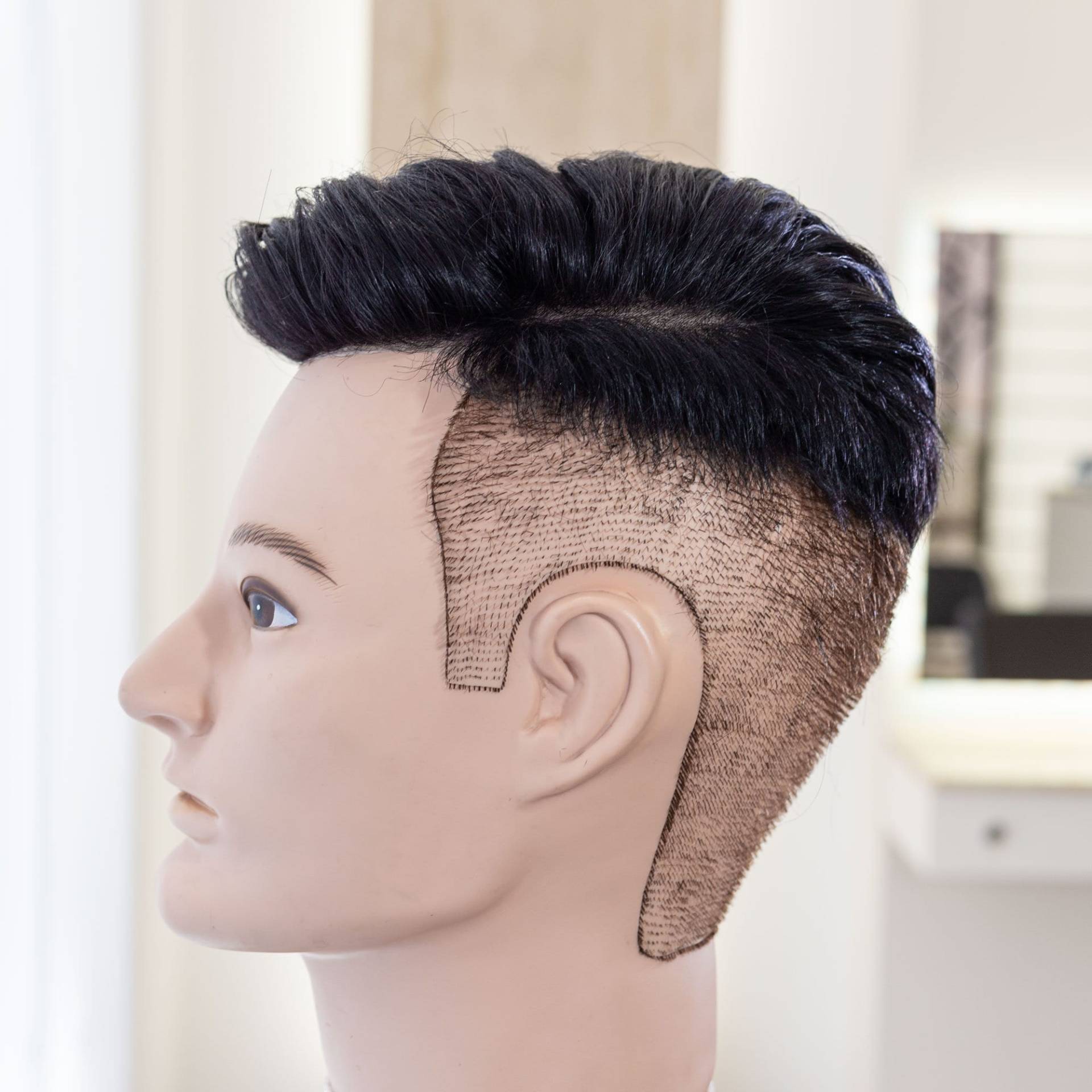 Haarsystem Toupet Undercut Für Männer - Neu Vom Friseur Zugeschnitten Gebrauchsfertig | Farbe 1C- Schwarz von FriseurDennisBusch